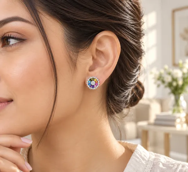 Silver_Multicolour_Floral_Stud_Earrings_For_Women_Set_Of_2