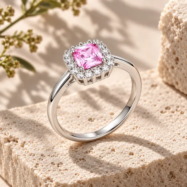 Pink_Silver_Tone_Halo_Ring_for_Women