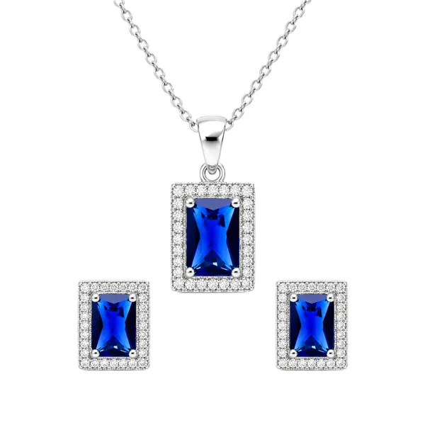 Silver_Tone_Blue_Stone_Necklace_And_Earring_Set_for_Women
