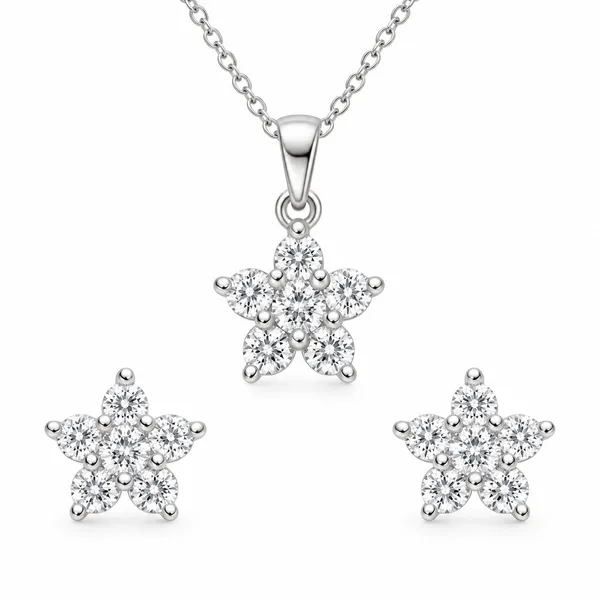 Silver_Tone_Crystal_Flower_Necklace_And_Earrings_Set_for_Women