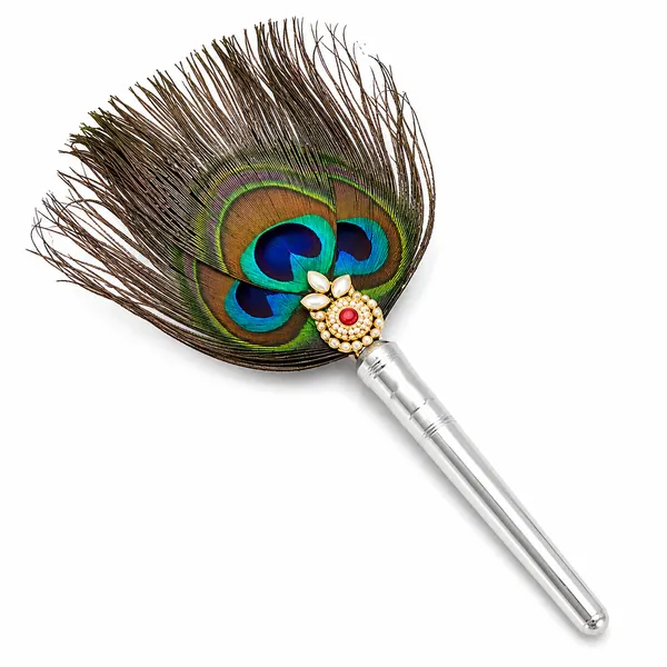 Peacock_Feather_Pooja_Chamar_With_Silver_Handle