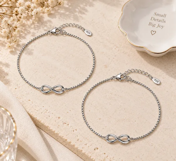 Silver_925_Infinity_Bracelet_Pair_For_Women
