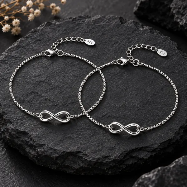 Silver_925_Infinity_Bracelet_Pair_For_Women