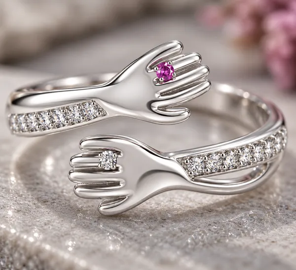 Silver-Tone_Adjustable_Hand_Design_Ring_for_Women
