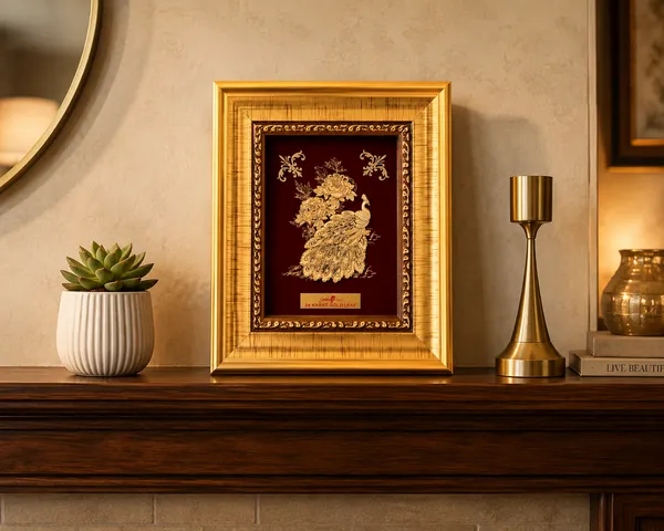 Gold_Tone_Traditional_Peacock_Design_Framed_Wall_Art