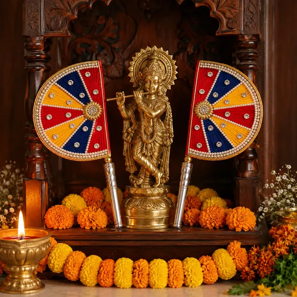 Multicolour_Embellished_Pooja_Hand_Fans_Set_Of_2