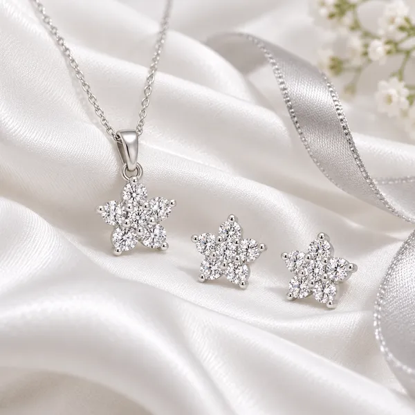 Silver_Tone_Crystal_Flower_Necklace_And_Earrings_Set_for_Women