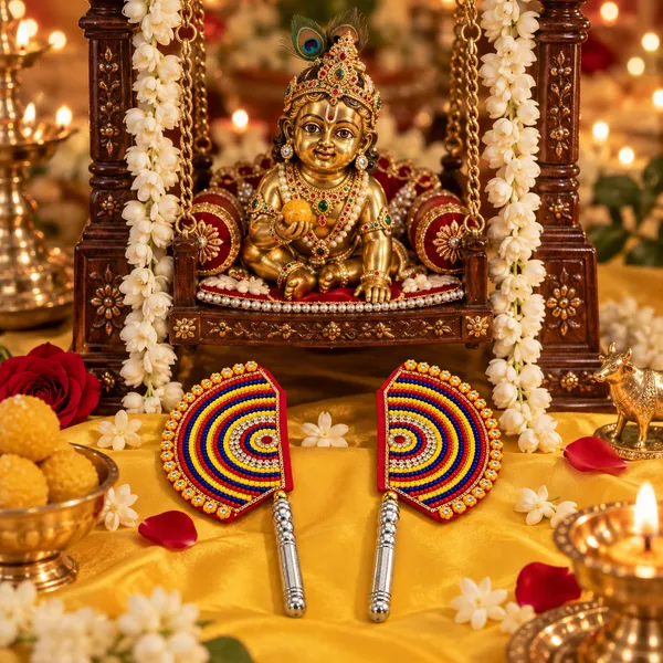 Multicolour_Beaded_Pooja_Hand_Fans_Set_Of_2