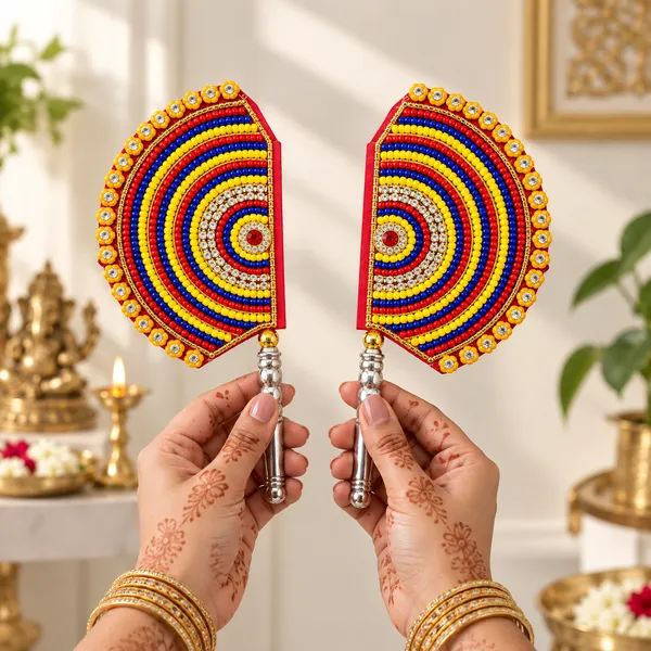 Multicolour_Beaded_Pooja_Hand_Fans_Set_Of_2