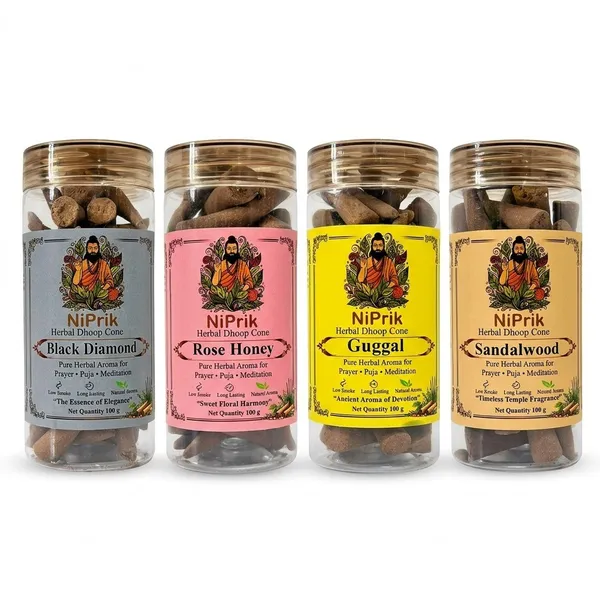 Niprik_Herbal_Dhoop_Cones_4-Fragrance_Set_For_Puja