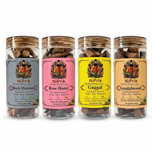 Niprik_Herbal_Dhoop_Cones_4-Fragrance_Set_For_Puja