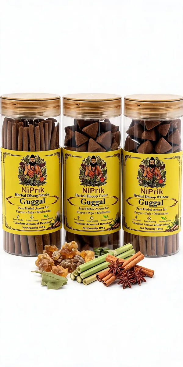 Niprik_Guggul_Herbal_Dhoop_Sticks_And_Cones_Combo_For_Puja_-_Pack_Of_3