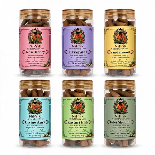 Niprik_Herbal_Dhoop_Cones_6-Fragrance_Assorted_Set_For_Puja