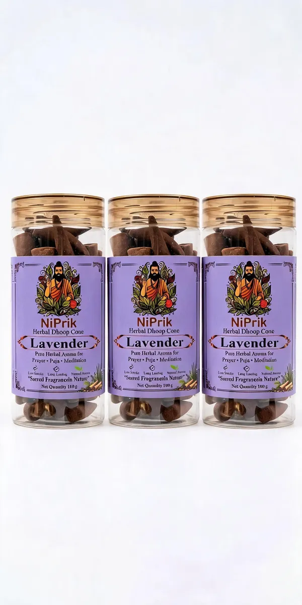 Niprik_Lavender_Herbal_Dhoop_Cones_For_Puja_And_Meditation_-_Pack_Of_3