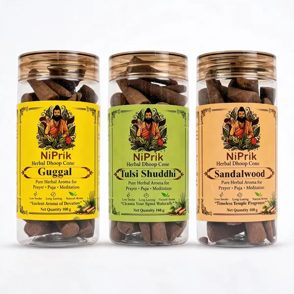 Niprik_Guggul_Tulsi_Sandalwood_Herbal_Dhoop_Cones_Set_Of_3