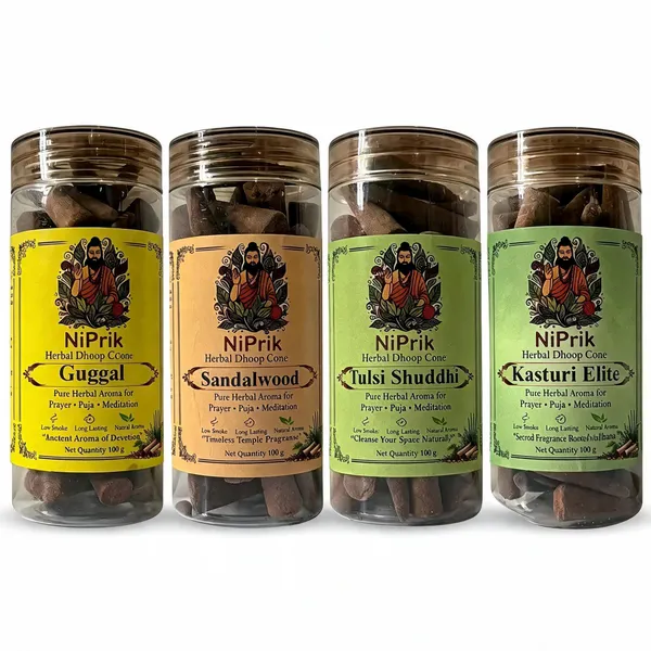 Niprik_Herbal_Dhoop_Cones_4-Fragrance_Variety_Set_For_Puja
