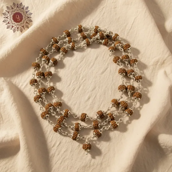 5_Mukhi_Silver_Cap_Rudraksha_Mala_(54+1_Beads)