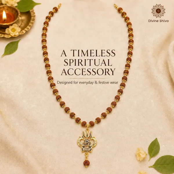 5_Mukhi_Golden_Cap_Rudraksha_Mala_with_Pendant_(44+1_Beads)