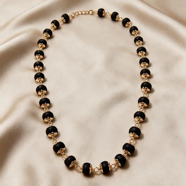 Black_Beaded_Gold_Tone_Necklace_for_Women