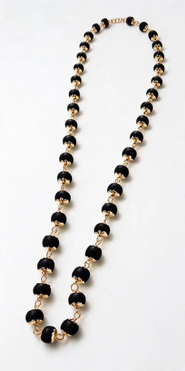 Black_Beaded_Gold_Tone_Necklace_for_Women
