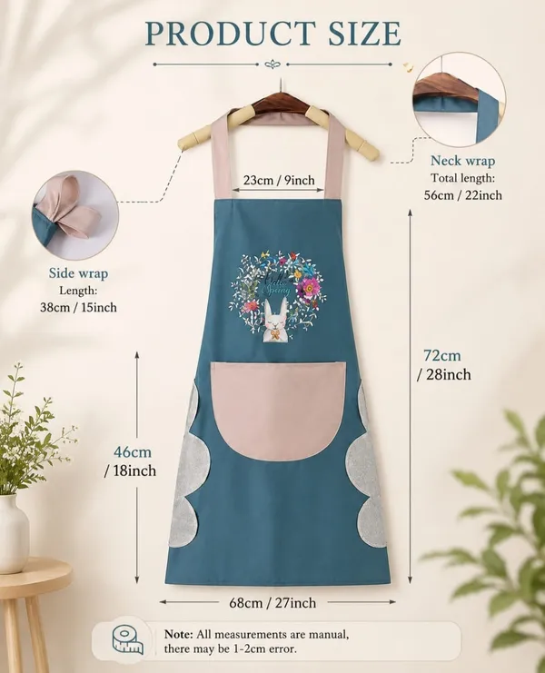 Waterproof_Floral_Print_Kitchen_Apron