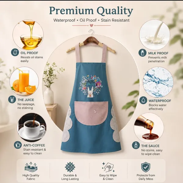 Waterproof_Floral_Print_Kitchen_Apron