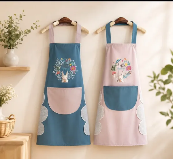 Waterproof_Floral_Print_Kitchen_Apron