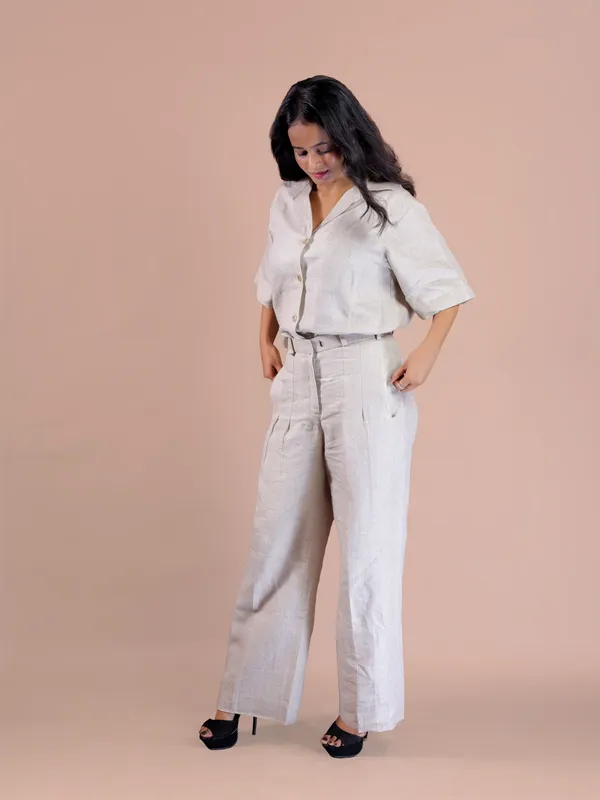 White_Short_Sleeve_Wide_Leg_Jumpsuit_for_Women