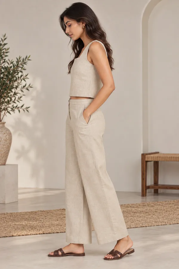 Beige_Textured_Wide_Leg_Co-Ord_Set_for_Women