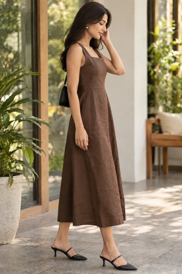 Brown_Linen_A-Line_Midi_Dress_for_Women