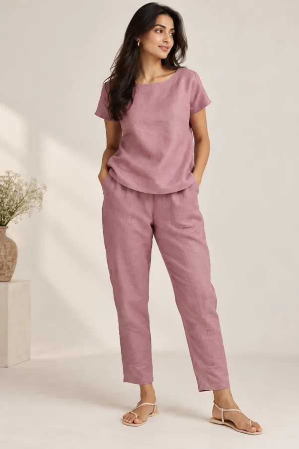 Mauve_Relaxed_Fit_Top_And_Pants_Set_For_Women