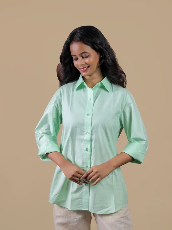Mint_Green_Collared_Button_Down_Shirt_for_Women