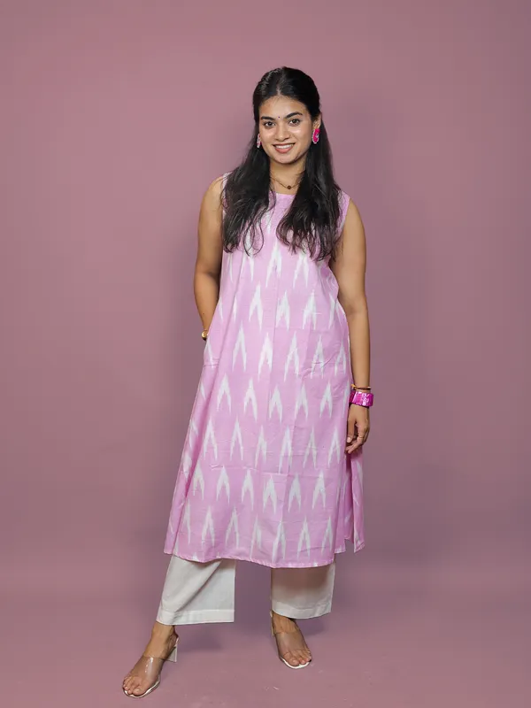 Gulabi_Grace_–_Pure_Cotton_Ikkat_Dress_|_Anukauseya