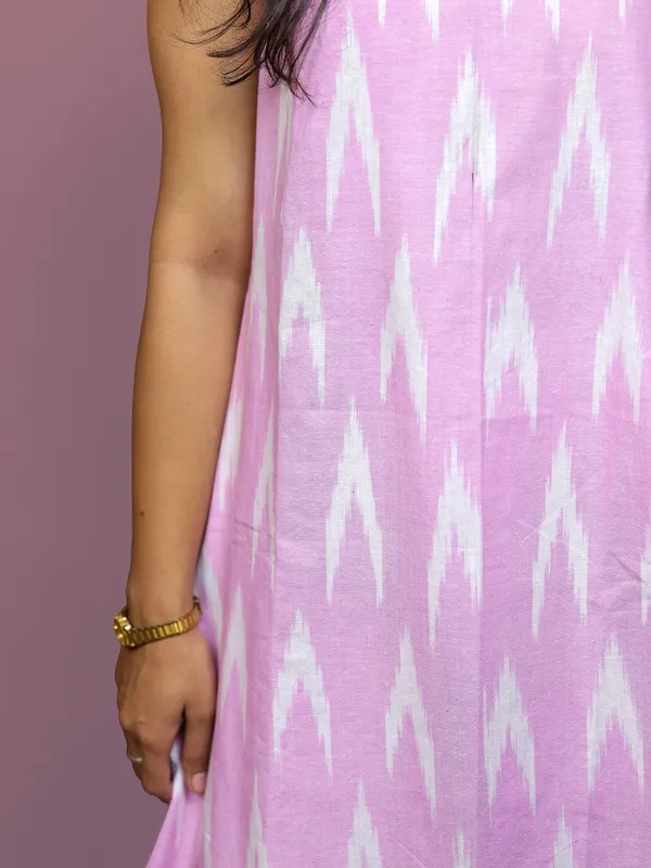 Gulabi_Grace_–_Pure_Cotton_Ikkat_Dress_|_Anukauseya