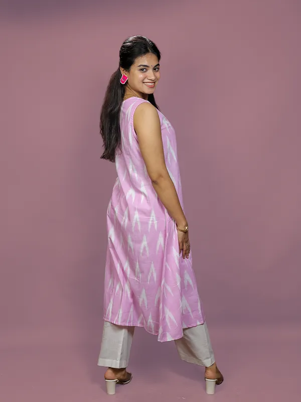 Gulabi_Grace_–_Pure_Cotton_Ikkat_Dress_|_Anukauseya