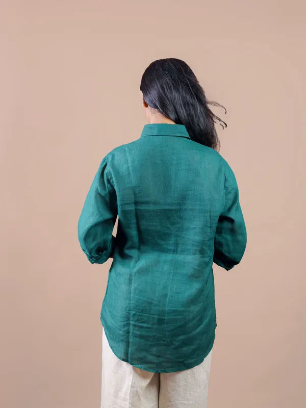 Teal_Linen_Relaxed_Fit_Shirt_for_Women