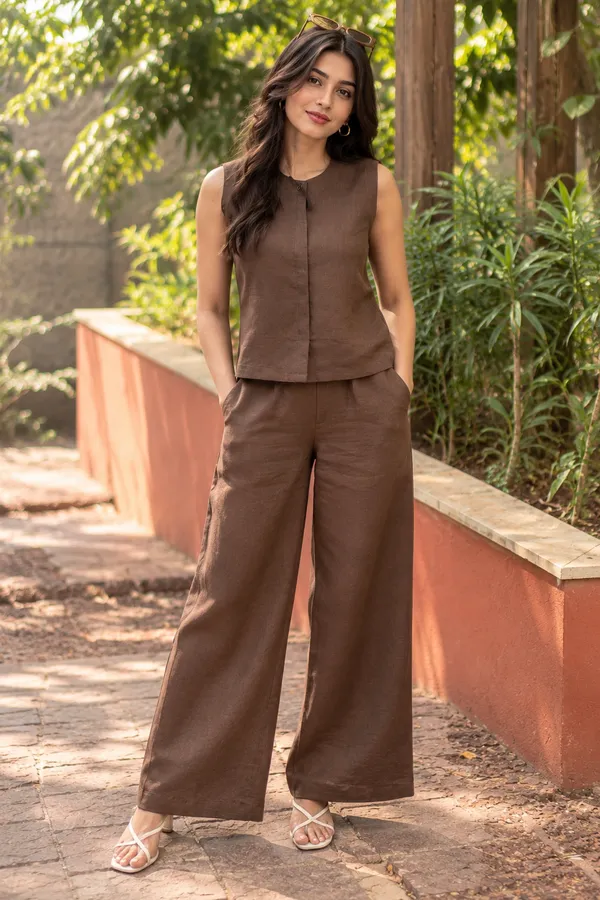 Brown_Sleeveless_Wide-Leg_Co-Ord_Set_for_Women