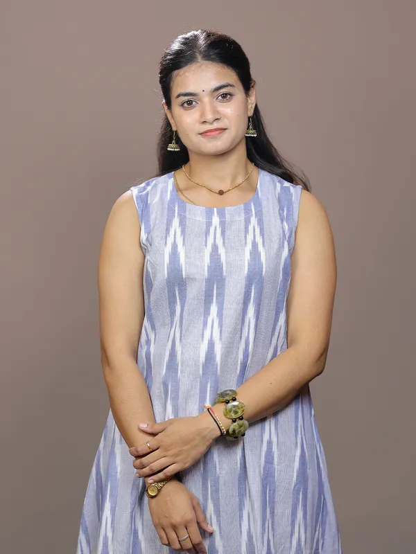 Neel_Raaga_–_Blue_Ikkat_Cotton_Dress