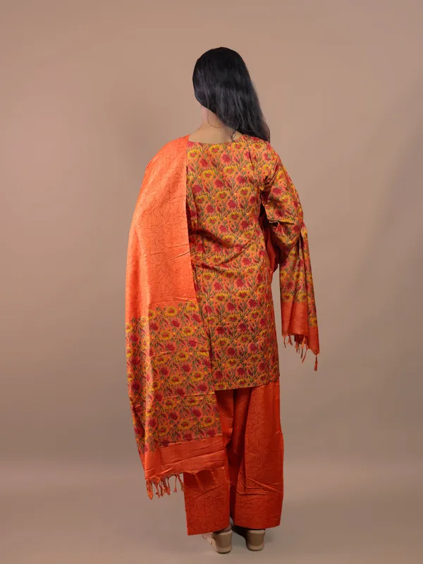 Orange_Floral_Print_Kurta_Set_for_Women