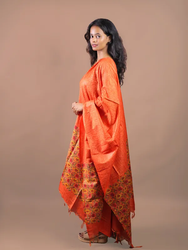 Orange_Floral_Print_Kurta_Set_for_Women