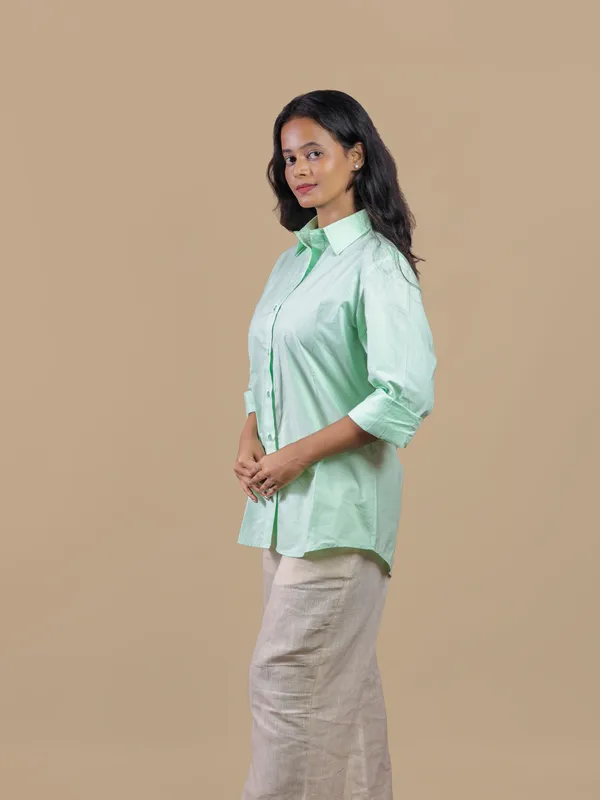 Mint_Green_Collared_Button_Down_Shirt_for_Women
