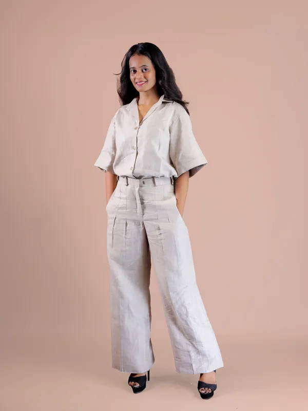 White_Short_Sleeve_Wide_Leg_Jumpsuit_for_Women