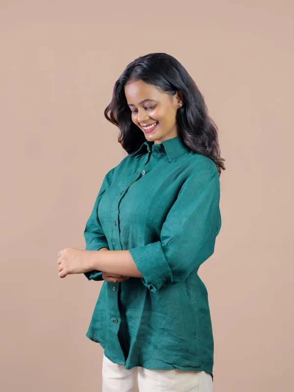 Teal_Linen_Relaxed_Fit_Shirt_for_Women