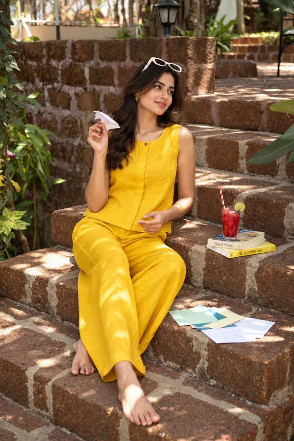 Yellow_Sleeveless_Wide_Leg_Co-Ord_Set_for_Women