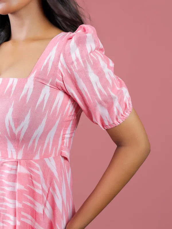 Pink_Printed_Puff_Sleeve_Dress_for_Women