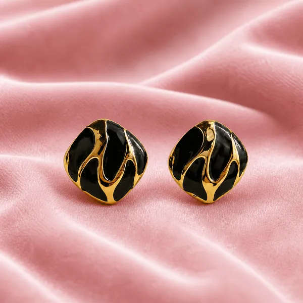 Black_Gold_Alloy_Abstract_Stud_Earrings_For_Women