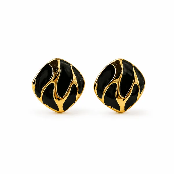 Black_Gold_Alloy_Abstract_Stud_Earrings_For_Women
