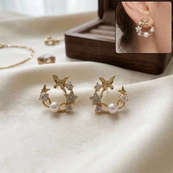 Gold_Alloy_Butterfly_Pearl_Crystal_Earrings_For_Women