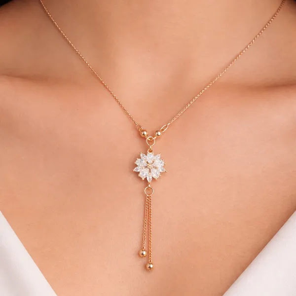 Rose_Gold_Floral_Tassel_Necklace_For_Women