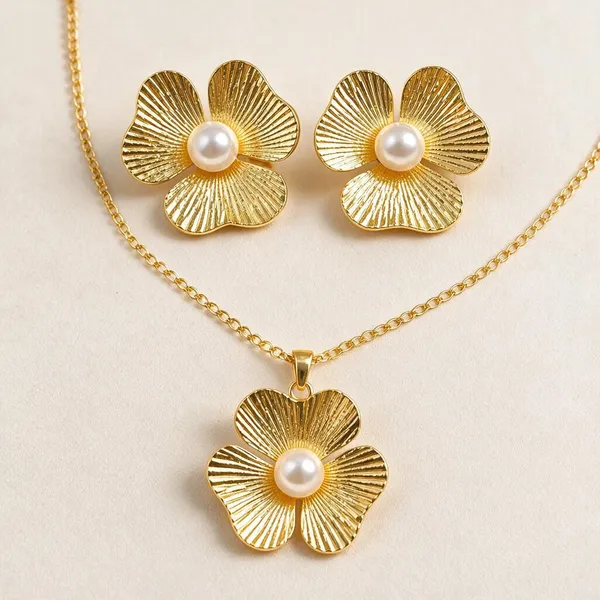 Gold_Tone_Stainless_Steel_Floral_Jewellery_Set_For_Women